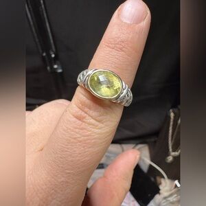 925 and 14k ring with yellow stone